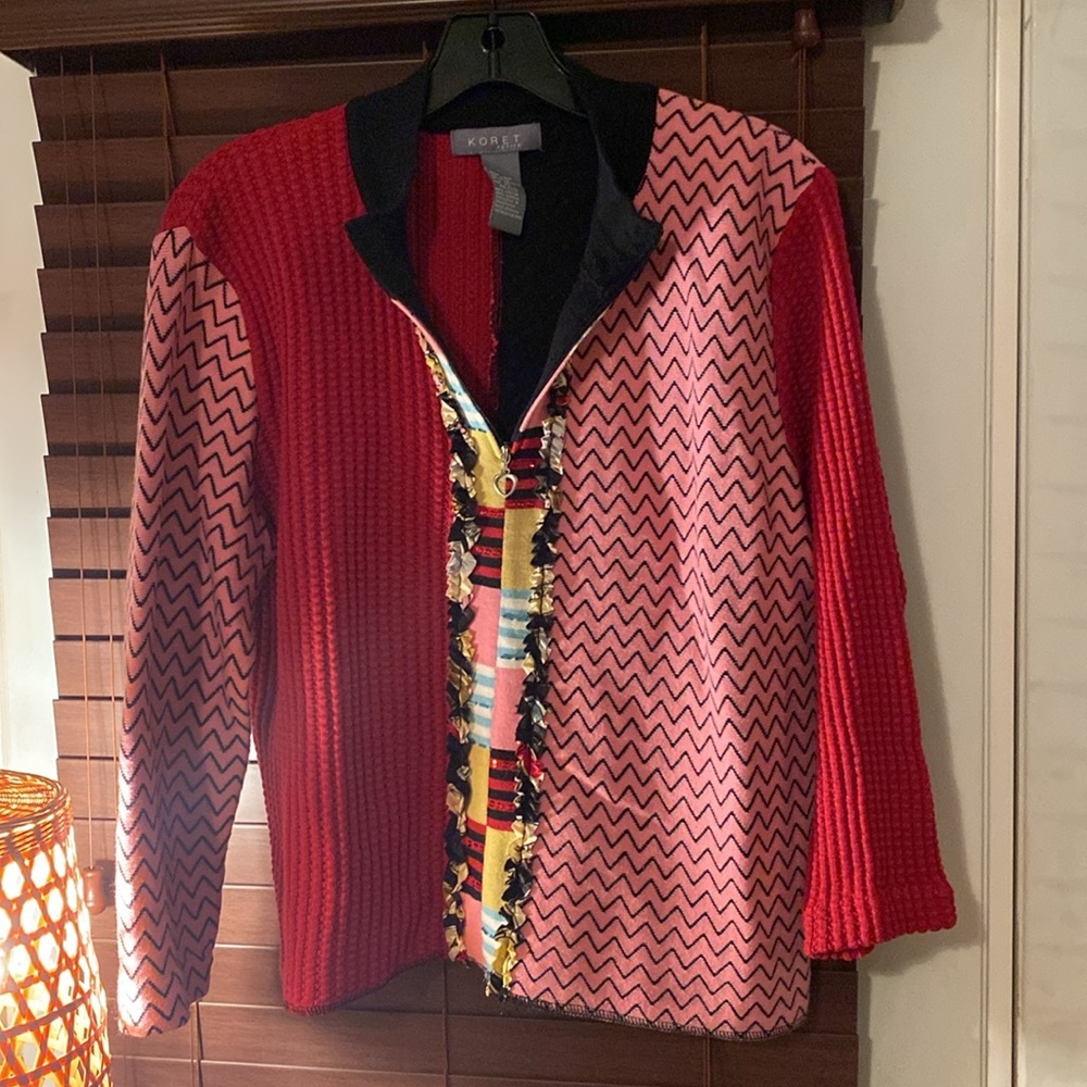 Koret Patchwork Quarter Zip Sweater - image 3